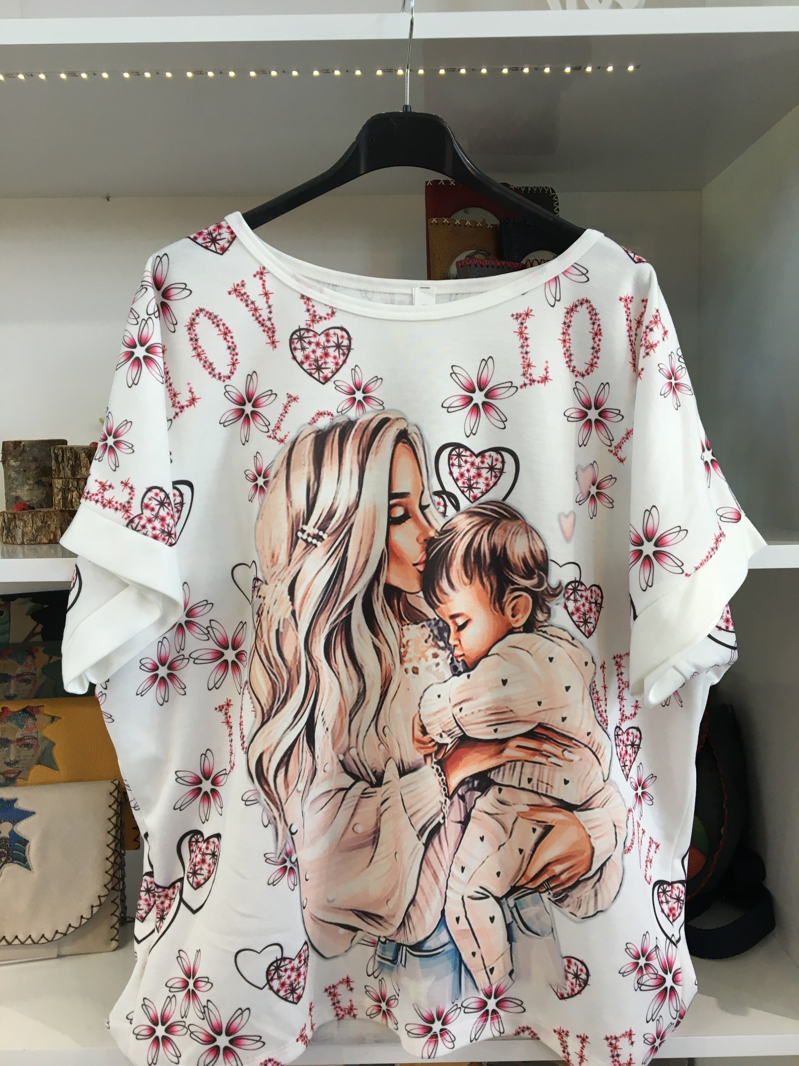 Love Baskılı İtaly Bluz