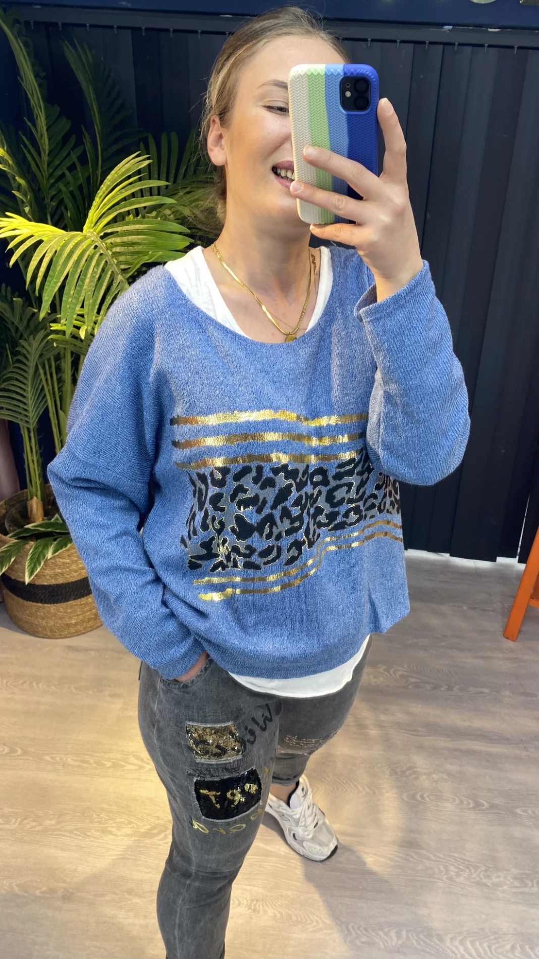 Batik Desen Yaldızlı 2lİ bluz