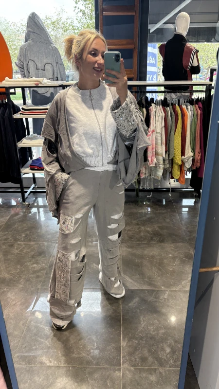 Pullu İşlemeli Jean Detaylı Takım