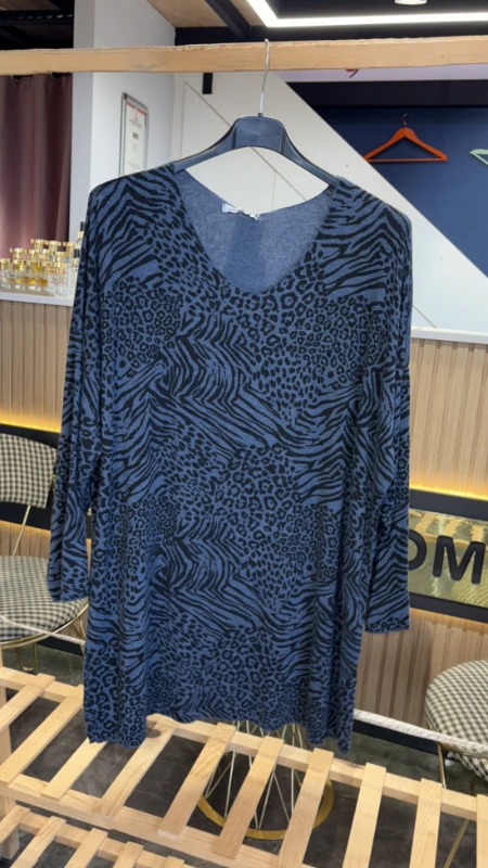 İtalyan Zebra Desenli Bluz